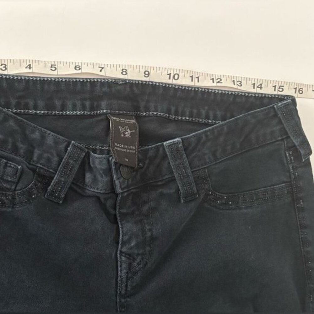 True Religion Jeans 32 Casey Skinny Sequin Low Rise Festival Luxury Streetwear - Picture 6 of 12